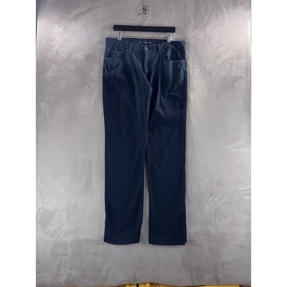 MOTT & BOW Straight Leg Jeans Mens Size 35x34 Blue Dark Wash Denim Casual